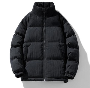 Chaqueta acolchada para hombre Chaqueta acolchada térmica con patrón de color en contraste de empalme - Product Image 6