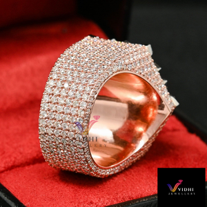 Vidhi 2024เครื่องประดับแฟชั่นยอดนิยมยอดนิยมยอดนิยมแหวนทอง18K 925หัวใจสเตอร์ลิงเงินแหวนเพชรโมอิสซาไนต์สำหรับผู้ชาย - Product Image 3