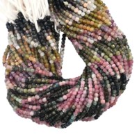 Perles de pierres précieuses facettées en forme de boîte, multi-tourmalines et pierre de soleil, 4 à 4,5 mm, 50 carats, 13 pouces, certifiées IGI, pour la fabrication de bijoux, Jaipur