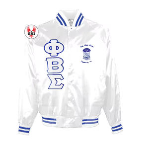 Veste de baseball en satin personnalisée Phi Beta Sigma pour hommes, polyester, veste de baseball bomber en satin personnalisée, veste universitaire, lettreman - Product Image 3
