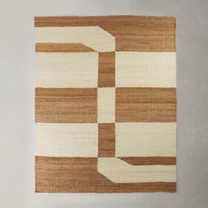 Tapis de Jute Antique Muet Vintage Laine Jute Boho Kilim Tapis Petit Turc avec des Formes de Motif de Diamant Tapis de Sol Fané ITHL - Product Image 1