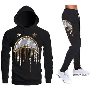 Jersey estilo de talla grande entrenamiento Jogging desgaste cómodo transpirable ecológico Rhinestone chándales Unisex algodón polar - Product Image 1
