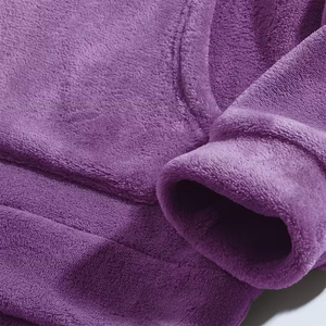 Sweat à capuche en fourrure de service OEM pour hommes Top tendance confortable couleur unie violet pull grande taille sweats à capuche en fourrure - Product Image 4