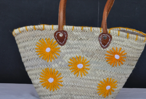 Daisy Sac de marché en cuir de paille marocain de style bohème vintage pour femmes à la mode pour la saison estivale - Product Image 2