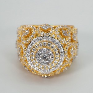 yellow gold lab grown diamond hip hop <b>ring</b> with vvs clarity elegantly <b>crafted</b> for women - Product Image 1