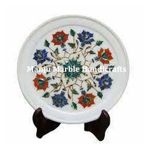 Fabriqué à la main Super élégant Design marbre incrustation boîte amour Floral Artisan forme ronde cadeau d'affaires décoration de la maison - Product Image 3