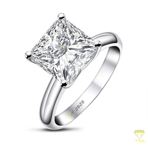 แหวนหมั้นงานแต่งงานสุดหรูแหวนเงิน925สไตล์วินเทจปรับแต่งได้สำหรับคู่รักเจ้าหญิงตัด - Product Image 3