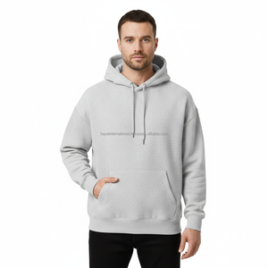 Sudadera con Capucha para Hombre, Tejida, con Cierre, Oversize, Transpirable, de Mezcla de Poliéster y Algodón, 300g, Ecológica, para Otoño - Product Image 3
