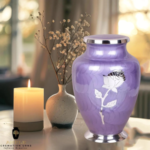 โกศใส่เถ้ากระดูกดีไซน์ม่วงทำมือเคลือบอลูมิเนียมสำหรับ10.5อนุสรณ์ "ใหญ่ & 3นิ้วไม่รั่ว - Product Image 6