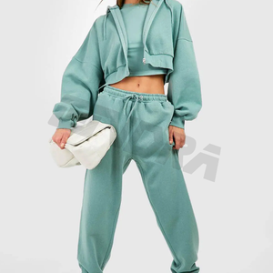 ชุดวอร์มมีซิปมีฮู้ด3ชิ้นมาใหม่ชุดวอร์มสบายๆสำหรับผู้หญิงสวมใส่ในชีวิตประจำวันอย่างมีสไตล์มา2025 - Product Image 3