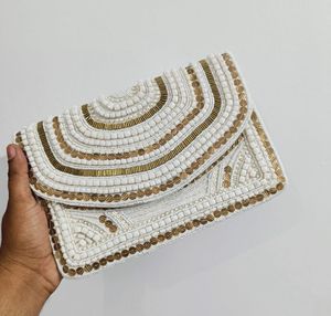 Bolso de mano hecho a mano de calidad superior estilo Vintage para mujer, pequeño bolso de cuentas colorido con decoración bordada y monedero - Product Image 3