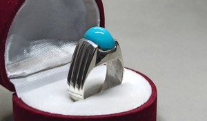 handmade neshapuri <b>turquoise</b> <b>ring</b> sterling silver feroza <b>ring</b> silver <b>ring</b> gemstone silver <b>ring</b> - Product Image 5
