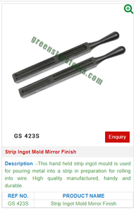 แม่พิมพ์แท่งโลหะเคลือบผิวกระจกสำหรับเครื่องประดับเครื่องมือและอุปกรณ์ต่างๆ Green Stars Sa Pvt Ltd GS 423S - Product Image 2