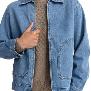 High Quality <b>Mens</b> Denim Jackets Custom Logo <b>Blue</b> Jean Coats for <b>Men</b> Slim Fit Stylish Outerwear for All Seasons 2026 - Product Image 3