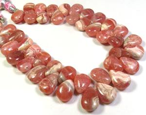 Perles de rhodochrosite rose naturelle 10,5-13 mm, forme poire du Colorado, lisses et polies, brin de 8 pouces, qualité supérieure, 200 carats, fabrication de bijoux RO - Product Image 4