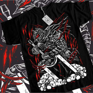 T-shirt en jersey Anime Berserk Armor 100% coton/fibre de bambou, vêtements de fitness en différents poids de 200g à 300g - Product Image 1