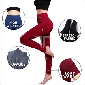 2024 <b>Fleece</b> Lined Women High Waist Brushed Ultra Soft Premium Warm Breathable Anti-Bacterial Seamless Elastic Slimming <b>Tights</b> - Product Image 6
