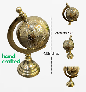 ที่ใส่ปากกาพร้อมนาฬิกาทราย รุ่น MetalEdge Craft Brass Mini Globe ดีไซน์เรียบหรู สำหรับใช้ในบ้าน สำนักงาน หรือโต๊ะทำงาน  ยูตะรากานด์ - Product Image 2