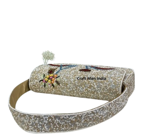 Designer Hand Beaded <b>handbag</b> with Abstract Plaid Design, Elegant Purse <b>for</b> Women, Suitable <b>for</b> Gifting Functions beaded <b>handbag</b> - Product Image 3