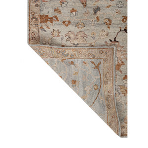 Alfombra Grande Rectangular de Lana Anudada a Mano, Modelo EA-3011 Azul de Someplace Time, con Diseño Floral para Sala de Estar, Pasillo, Modelo CS-02(Fr) - Product Image 5