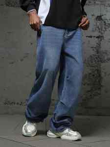 กางเกงยีนส์ขาบานสไตล์คลาสสิกใส่ได้ทั้งชายและหญิงกางเกงแฟชั่นฮิปฮอปสวมใส่สบายใส่สบาย - Product Image 3