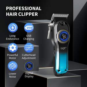 Kit de coupe de cheveux électrique sans fil professionnel pour hommes, tondeuses en acier inoxydable et ensemble de tondeuses corporelles, écran LED, alimentation par batterie - Product Image 1