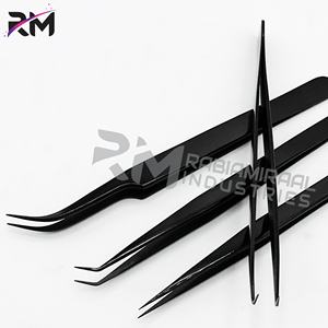 Pinzas de Plasma Negras Shin de RMI, Producto de Venta Caliente, Pinzas Planas de Acero Inoxidable para Extensión de Pestañas - Product Image 4