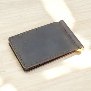 Portefeuille en cuir de vachette avec logo personnalisé vintage ouvert avec blocage RFID pour hommes Portefeuille à deux volets en cuir de cheval fou de vache véritable CHW-0044B de fenêtre avec 2 identifiants - Product Image 5