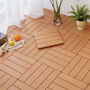 * OUTLET * 10 pezzi di piastrelle da giardino in plastica, 30x30x2cm, pavimenti in PVC per esterni, colore marrone scuro, totale 0.9 m²- - Product Image 3