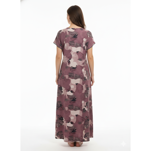 Woven Soft Breathable Maxi Nighty for Women with Side Pocket Casual Daily Wear - Product Image 5