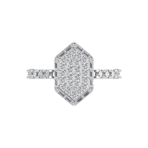 Elegante hexágono geométrico 950 anillo de diamante de platino I1 anillos finos de diamante Natural para mujeres OEM ODM joyería de platino personalizada - Product Image 2