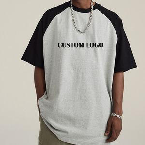 2025 Heavyweight Raglan manga larga Vintage 100% algodón Streetwear camiseta para hombres ajuste suelto - Product Image 3