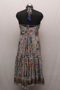 2023 haute qualité dame décontracté imprimé fleuri longue Maxi robe respirant été vacances dos nu en mousseline de soie taille libre tissé modèle - Product Image 2