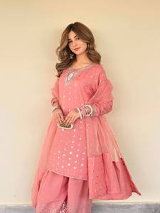 New Launching Traditional Designer Women's Wedding Party Wear Salwar Kameez Pure Heavy Chinnon Silk Embossed Digital Print - Product Image 2