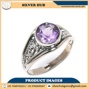 แหวนพลอยเงินสเตอร์ลิงทำด้วยมือสำหรับ925อัญมณีสไตล์โบฮีเมียนเครื่องประดับงานแต่งงานอเมทิสต์เครื่องประดับเงินขายส่ง - Product Image 4