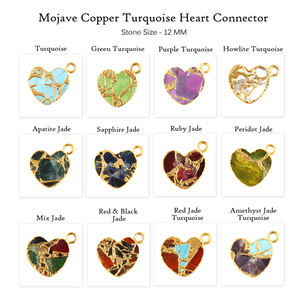 Collection exquise Mohave violet cuivre Turquoise forme de coeur pendentif simple connecteur de caution minuscule fabrication de bijoux en laiton - Product Image 2