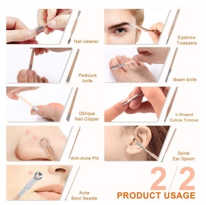 Kit de manucure et pédicure portable haut de gamme, en acier inoxydable, avec ciseaux, coupe-ongles, nettoyeur d'ongles, étiquette personnalisée - Product Image 3