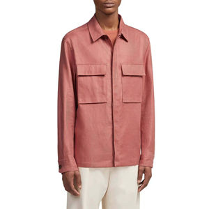 Camisa de Manga Larga de Pana para Hombre, Estilo Minimalista, Color Sólido, Tops Masculinos, Camisa Holgada Informal de Gran Tamaño - Product Image 1