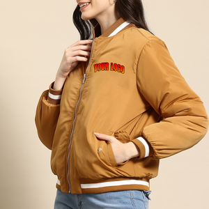 Veste universitaire en laine pour femmes, vente en gros, manches en cuir, fournisseur d'étiquettes OEM COI, faible MOQ, veste universitaire - Product Image 4