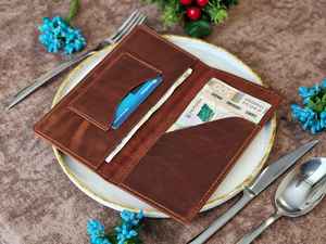 Porta billetes de cuero negro elegante para logotipo de hotel y restaurante en relieve Diseño duradero y elegante 2017 - Product Image 3