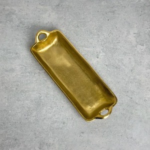 Long Simple Gold Metal Serving Tray Perfect for Special Events Everyday Use and Elegant Home <b>Decor</b> Use Wholesale From India - Product Image 3