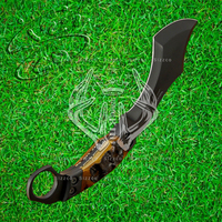 Couteau de survie Bowie en acier D2 de qualité industrielle, fait main, avec revêtement en poudre, lame à pointe tombante pour la chasse et le camping, étui en cuir