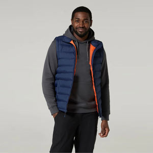 Customized Adult Men's Puffer <b>Vest</b> Navy Blue Color Outdoor Coat Sleeveless Zip Up Casual Wear Puffer <b>Vest</b> With Pocket - Product Image 6