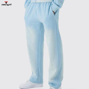 Ensemble de pantalons de survêtement zippés 2 pièces délavés à l'acide avec col à capuche Vêtements de sport d'hiver solides Survêtement pour hommes à la salle de sport - Product Image 4