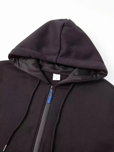 Sudadera con Capucha y Cremallera para Hombre, Diseño Multibolsillos, Color Sólido, Mezcla de Poliéster/Algodón, para Uso Diario en Invierno y Actividades al Aire Libre - Product Image 4