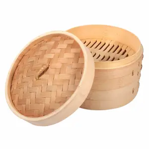 Natural & Sustainable Bamboo Steamer / Even Heat Distribution / Eco2go Vietnam