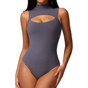 Venta al por mayor de cuello alto de secado rápido interior inferior Shaping Jumpsuit Slim Tight Workout Transpirable Bikini Set Ecológico - Product Image 5