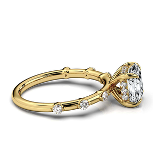 Igi แหวนหมั้นทองคำ14K สีเหลืองทอง14K Dainty Asscher ตัดห้องปฏิบัติการปลูกเพชรคลาสสิกคริสเตียนของขวัญวันครบรอบแต่งงาน - Product Image 1