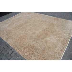 Tapis vintage surdimensionné 8,2 x 10,9 pieds, tapis persan turc brun - Product Image 2