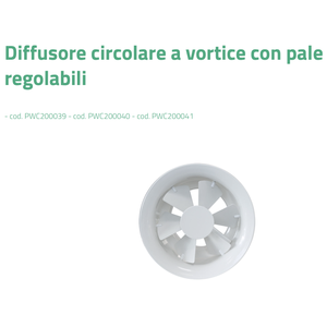 Difusores y Rejillas de Aire Acondicionado Tecnosystemi con Aspas Ajustables y Circulares en Vórtice - Product Image 3